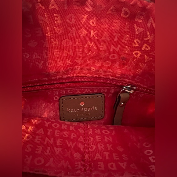 Pre owned Kate Spade Vintage Crossbody Canvas Bag in Brown/Off White/Red - Picture 6 of 9